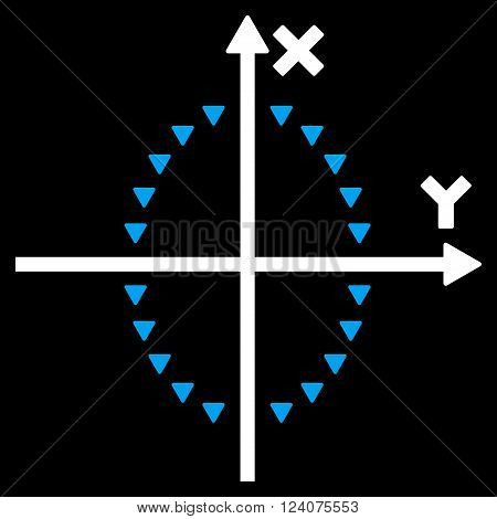 Dotted Ellipse Plot vector icon. Dotted Ellipse Plot pictogram.