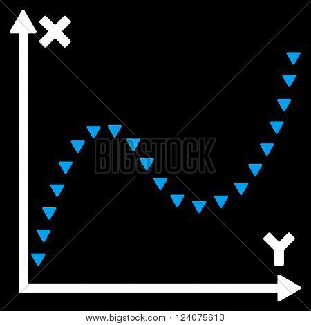 Dotted Function Graph vector icon.Dotted Function Graph pictogram.