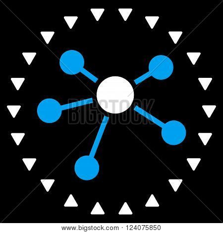 Dotted Links Diagram vector icon. Dotted Links Diagram icon symbol. Dotted Links Diagram icon image. Dotted Links Diagram icon picture. Dotted Links Diagram pictogram.