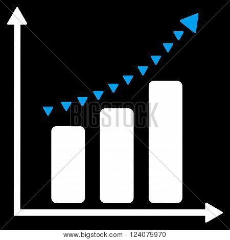 Dotted Positive Trend vector icon. Dotted Positive Trend icon symbol. Dotted Positive Trend icon image. Dotted Positive Trend icon picture. Dotted Positive Trend pictogram.