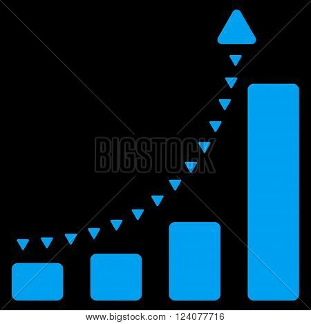 Bar Chart Positive Trend vector icon. Bar Chart Positive Trend icon symbol. Bar Chart Positive Trend icon image. Bar Chart Positive Trend icon picture. Bar Chart Positive Trend pictogram.