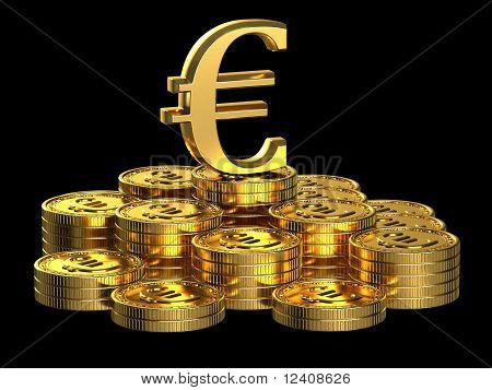 Moedas de Euro em ouro