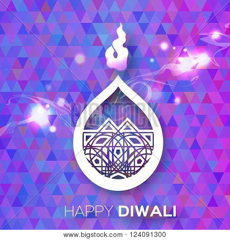 Decorative Paper Diwali Diya - Oil Lamp Design. Vector illustration - eps10