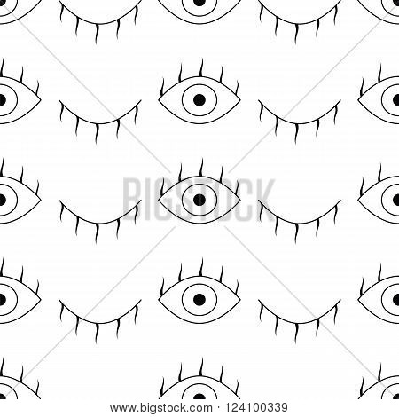 Seamless Pattern With Eyes