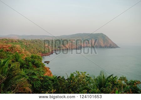 Sea view from Cabo de Rama fort, near Agonda beach, Goa state, India