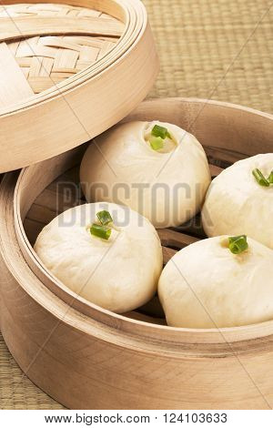 Traditional Chinese meal of baozi also known as dim sun