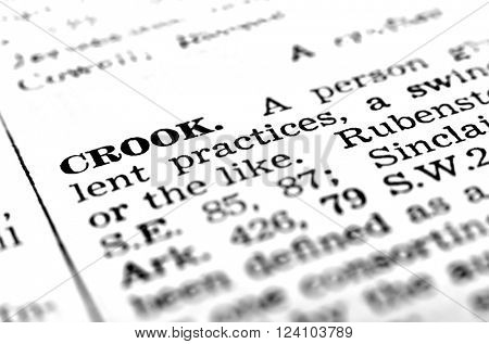 Definition of crook defined in dictionary