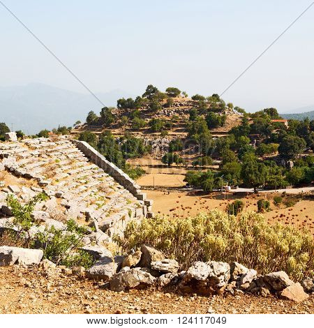 From The Hill In Asia Turkey Selge Old Architecture Ruins And Nature