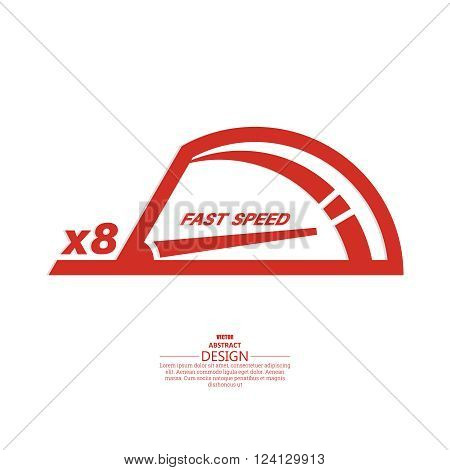 Vector speedometer scale. Concept of speed and acceleration. Vector element of graphic design
