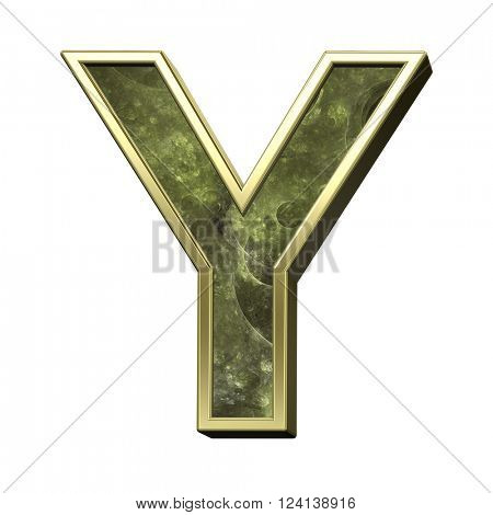 One letter from fractal alphabet set isolated over white. 3D illustration,