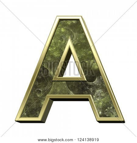 One letter from fractal alphabet set isolated over white. 3D illustration,