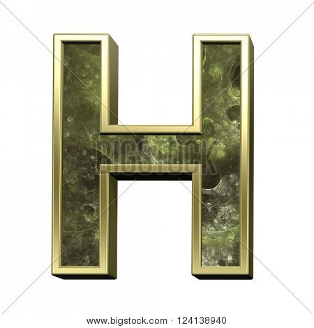 One letter from fractal alphabet set isolated over white. 3D illustration,