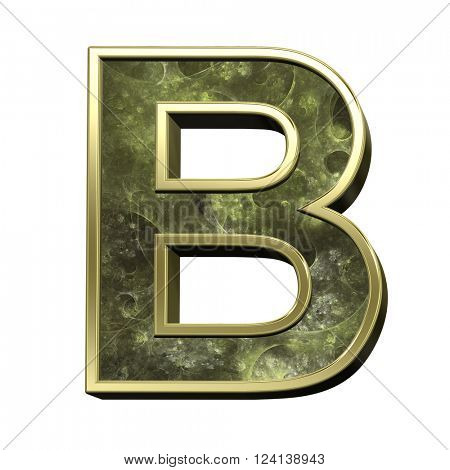One letter from fractal alphabet set isolated over white. 3D illustration,