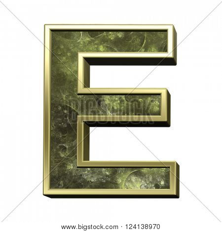 One letter from fractal alphabet set isolated over white. 3D illustration,