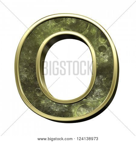One letter from fractal alphabet set isolated over white. 3D illustration,