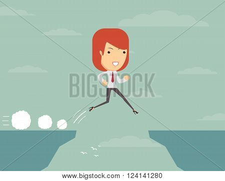 Jump the gap and achieve his goal.