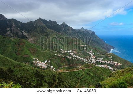 Beautiful mountain landscape on tropical island Tenerife, Canary in Spain. Breathtaking scenery from Anaga mountains.
** Note: Visible grain at 100%, best at smaller sizes
