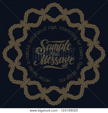 vector border is realistic imitation of rope, interesting for covers, branding or flyer design etc.