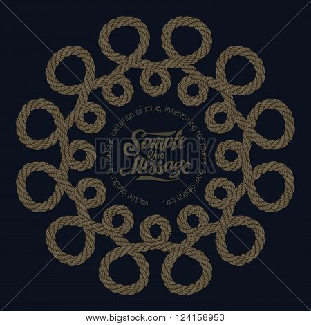 vector border is realistic imitation of rope, interesting for covers, branding or flyer design etc.