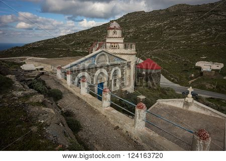 Small Church At  Side Of Road Near Isternia At Tinos