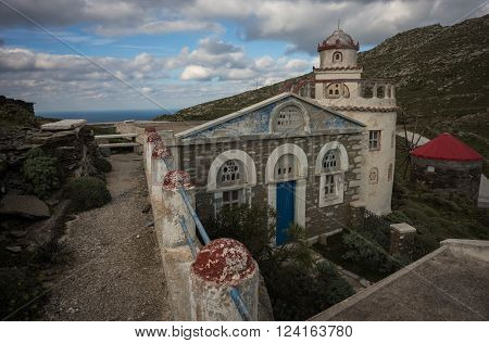 Small Church At  Side Of Road Near Isternia At Tinos