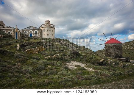 Small Church At  Side Of Road Near Isternia At Tinos