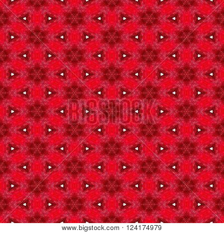 Abstract grunge style red background with stylized snowflakes or stars for Christmas or winter decor made seamless
