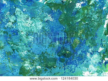 Abstract Watercolor Colorful Texture Art Background. Monotype effect of paint and paper. Paint texture background. Splatter Paint Splash background textures. Made by gouache and watercolor paint.