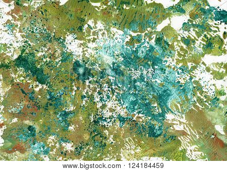 Abstract Watercolor Colorful Texture Art Background. Monotype effect of paint and paper. Paint texture background. Splatter Paint Splash background textures. Made by gouache and watercolor paint.
