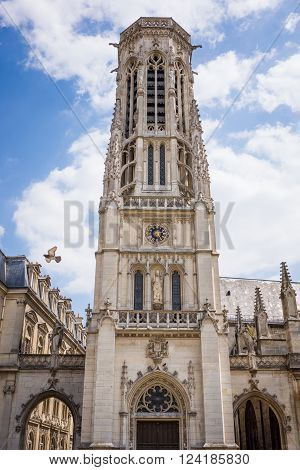 St Germain church tower, Paris with blue sky and clouds
** Note: Visible grain at 100%, best at smaller sizes