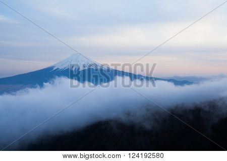 Mountain Fuji and cloud seen from Mountain Mitsutoge