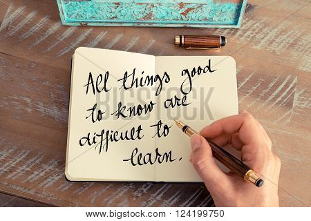 Handwritten Quote As Inspirational Concept Image