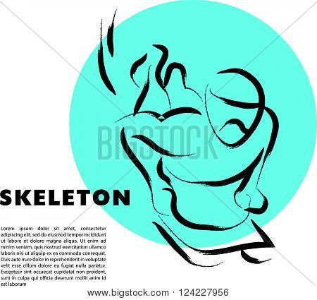 Hand drawn spotsman silhouette sketch. Human athlete figure isolated. Good for any sport competition advertising design, poster, placard, leaflet template. Sport magazine article illustration, print design.