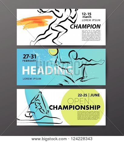 Hand drawn spotsman silhouette sketch. Human athlete figure isolated. Good for any sport competition advertising design, poster, placard, leaflet template. Sport magazine article illustration, print design.