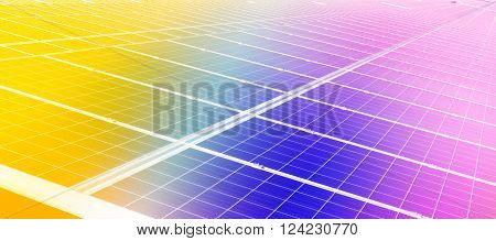 Solar cell panels in a photovoltaic power plant