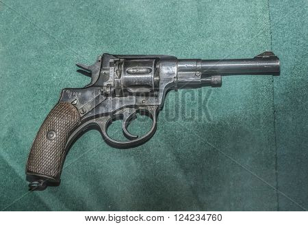 AZOV RUSSIA- AUGUST 29- Revolver Nagant system in the museum - reserve on August 29;2015 in Azov