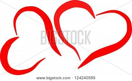 simple red lines hearts love wedding happy