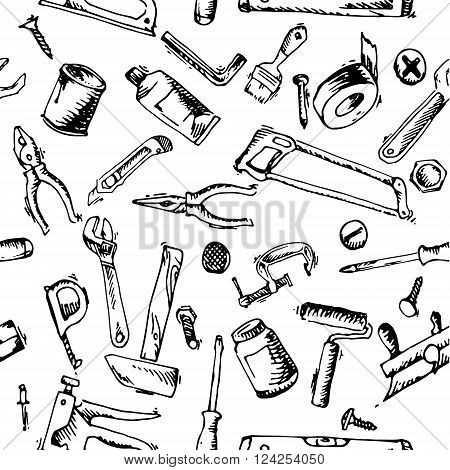 Black and white hand drawn vector stock illustration