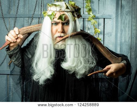 Wizard Man With Horns