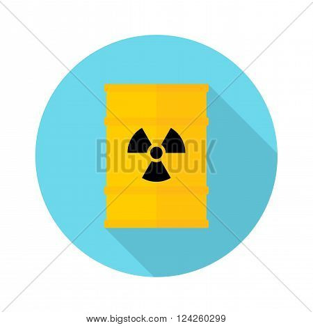 Barrel with hazardous chemicals. Ecology design concept with air water and soil pollution. Flat icons isolated vector illustration.
