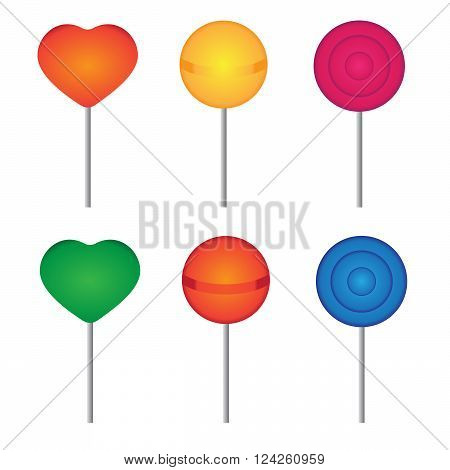Lollipops icons set. 10 eps vector illustration