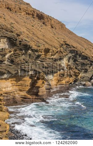 Steep rocky shore on the South-West of Tenerife. Steep rocky shore on the South-West of Tenerife.