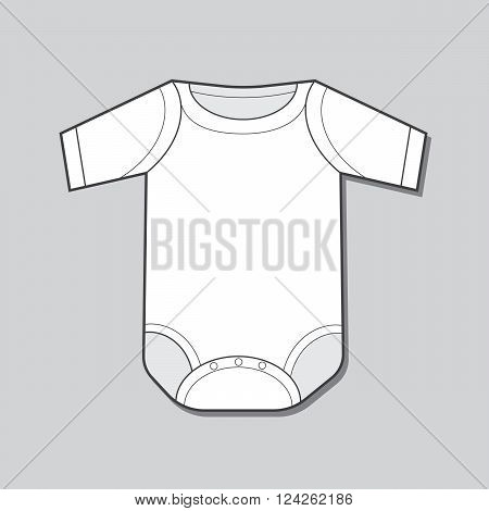 Short Sleeve Infant Bodysuit. 10 eps vector illustration