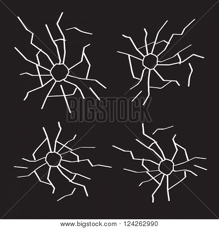 Bullet holes icons set. 10 eps vector illustration