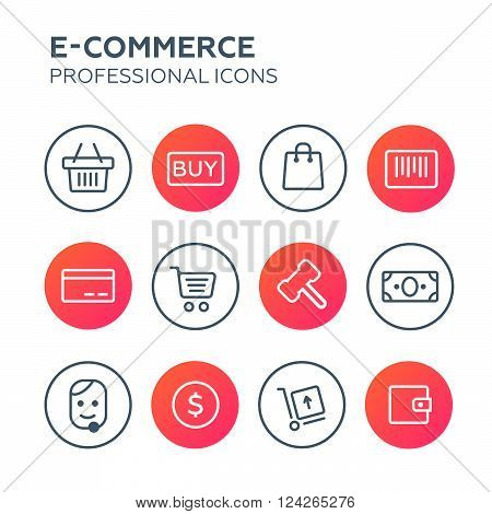 Shopping Online Icons set. 10 eps vector illustration