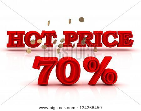 70 PERSENT HOT PRICE business icon red keywords isolated on white background