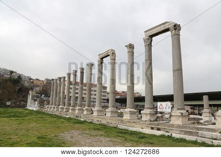 Agora of Smyrna in Izmir city Turkey