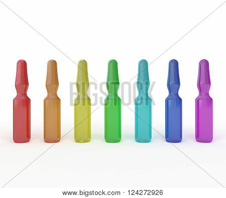 ampules colors of the rainbow background health 3d