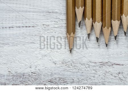 Composition from pencils isolated on white background