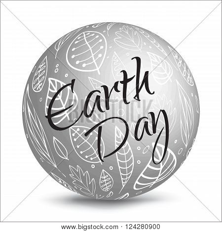 Globe with stylized leaves. Earth Day. Elements for design